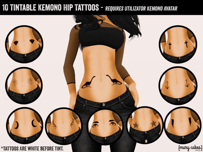 {MC} Kemono Tintable Hip Tattoos Boxed