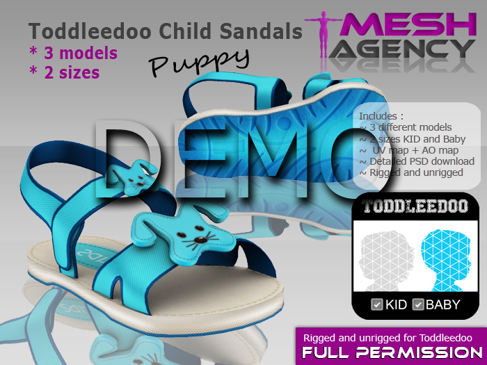 ToddleeDoo Child Sandals PACK "Puppy" DEMO