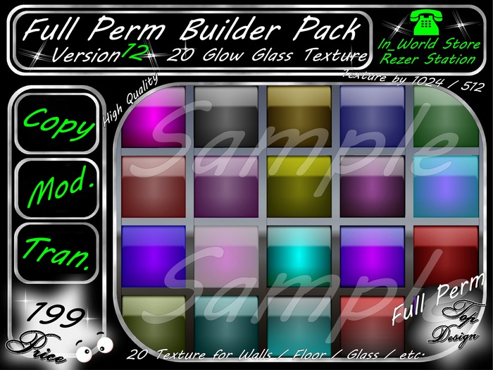 * 20 New * Glow Glass / Walls etc. Texture