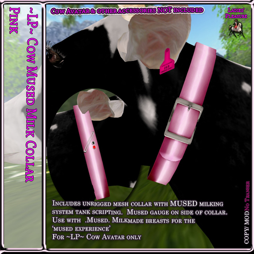 ~LP~Cow MUSED Milk Collar [BOXED] Pink