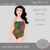 Vicarious Youth - One Piece Swim - Watercolor