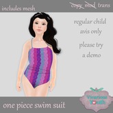 Vicarious Youth - One Piece Swim - Pastel Swirl Stripes