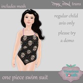 Vicarious Youth - One Piece Swim - Sugar Skull