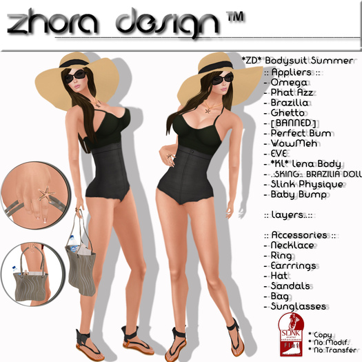 *ZD* Bodysuit Summer Grey & Green