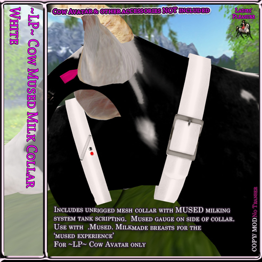 ~LP~Cow MUSED Milk Collar [BOXED] White