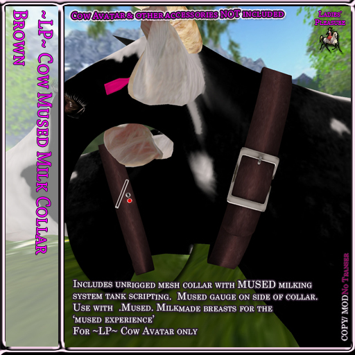 ~LP~Cow MUSED Milk Collar [BOXED] Brown