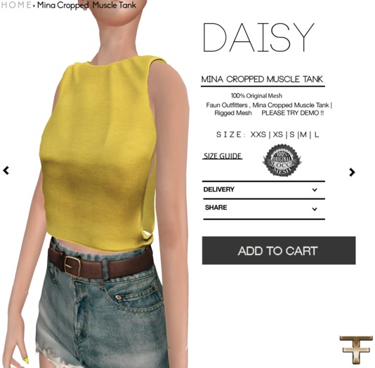 -FAUN- Mina Cropped Muscle Tank -Demo-