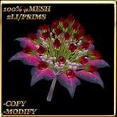 LW_ Mesh Rose Bud Bouquet - Bright Red 5 (2 Land Impact / 1 Prim)