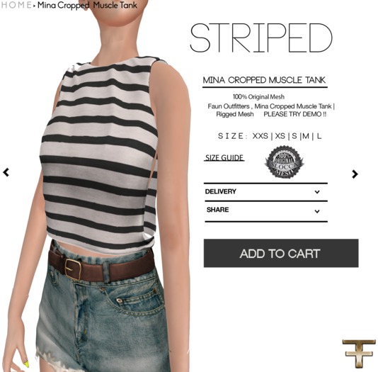 -FAUN- Mina Cropped Muscle Tank -Demo-