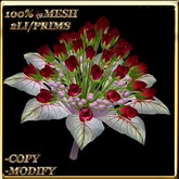 LW_ Mesh Rose Bud Bouquet - Bright Red 6 (2 Land Impact / 1 Prim)