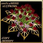 LW_ Mesh Rose Bud Bouquet - Bright Red 8 (2 Land Impact / 1 Prim)