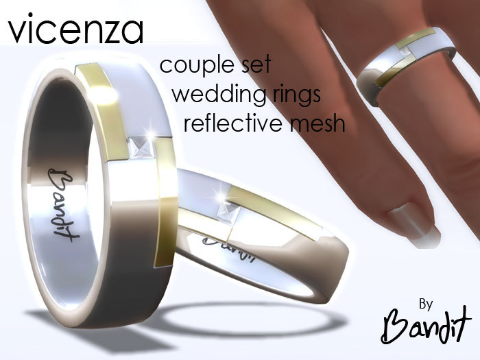 By Bandit - Full Reflective Wedding Rings Set "Endless"