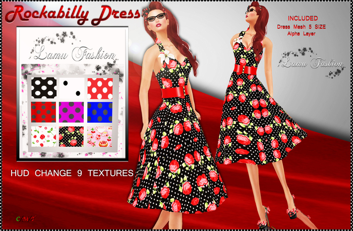 -Lamu Fashion-Rockabilly Dress Change Texture !DISCOUNT!