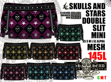 Mesh Head - Skulls & Stars Double Slit Mini - All Sizes