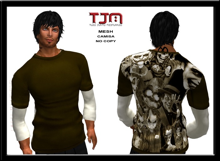 TJM MESH CAMISA11 MARRON E BRANCO