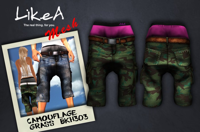 (FATPAC-03)::LikeA:: HALF DENIM cargo BKH(FEMALE)
