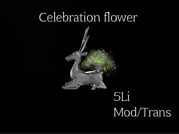 -Paradiso- Celebration Flower .Deer Pot Silver Flower Blue Box