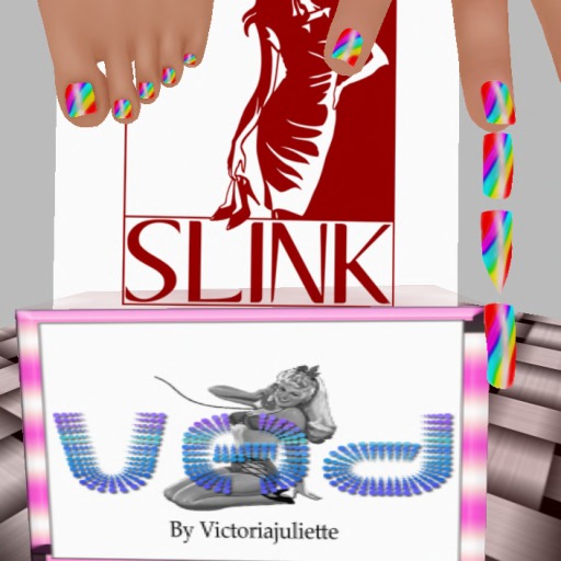 VHD Diagonal Rainbow1 Slink Mani/Pedi Set for SLink hands/feet only