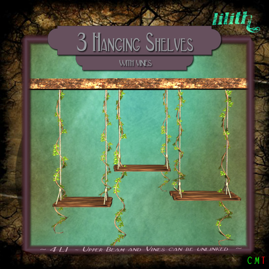 LD  Hanging Shelves - Rack with Vines