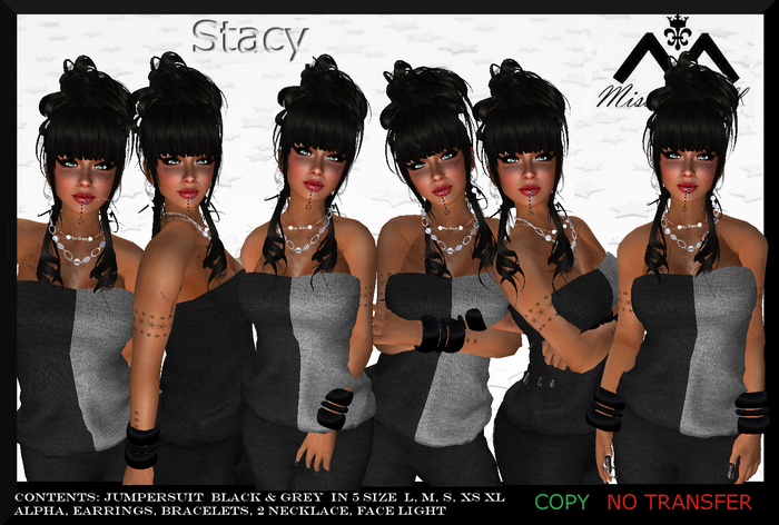 ♥STACY MESH JUMSUIT ♥ WITH EARRINGS, BRACELETS, 2 NECKLACES 