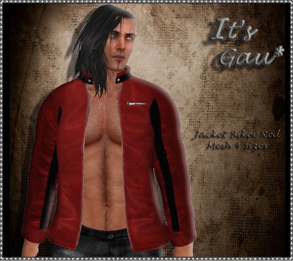 *It's Gau* Jacket Biker Red