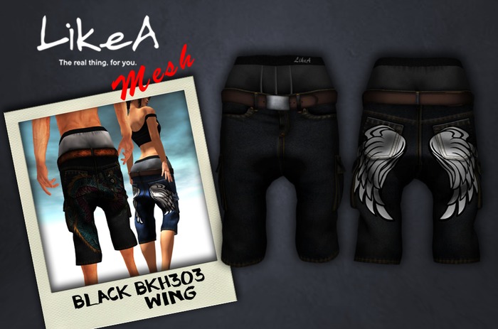 (FATPAC-03)::LikeA:: HALF DENIM cargo BKH(FEMALE)