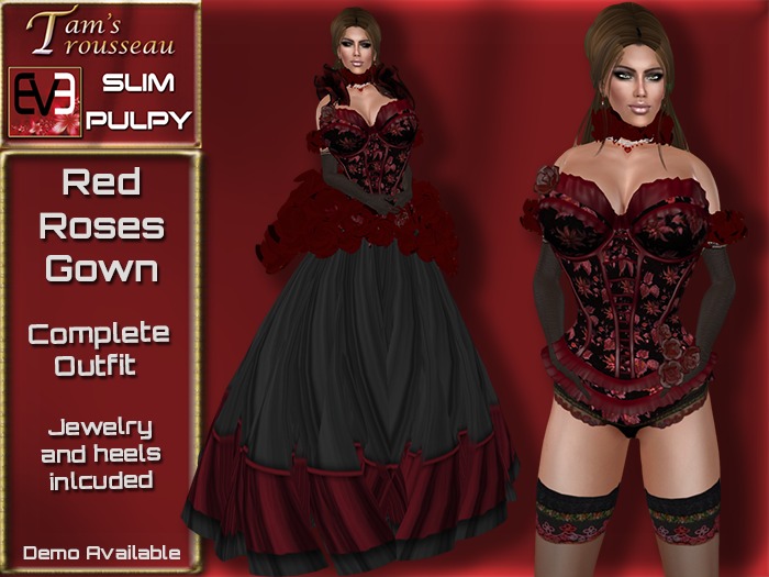 EVE - Red Roses Gown