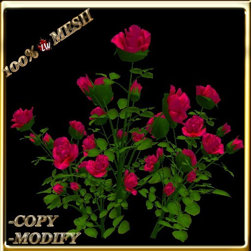 LW_ Mesh Large Rose Bush -  Bright Pink