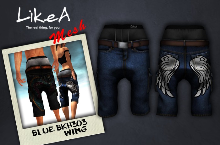 (FATPAC-03)::LikeA:: HALF DENIM cargo BKH(FEMALE)
