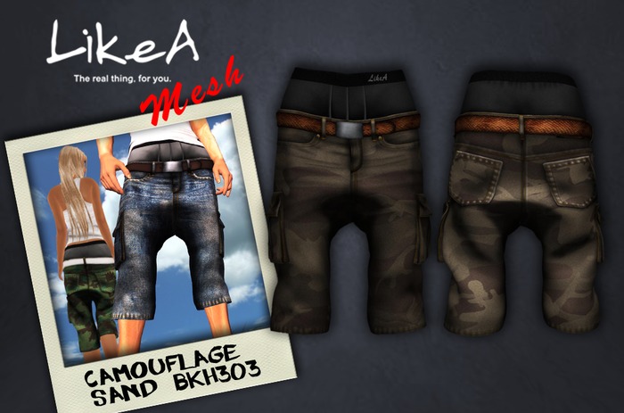 (FATPAC-03)::LikeA:: HALF DENIM cargo BKH(FEMALE)