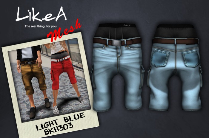 (FATPAC-03)::LikeA:: HALF DENIM cargo BKH(FEMALE)