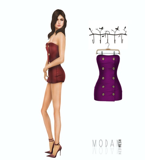 ::M.O.D.A.N.M.E.S.H.::Buttoned Dress Purple