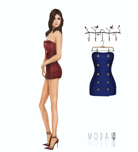::M.O.D.A.N.M.E.S.H.::Buttoned Dress Blue