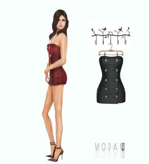 ::M.O.D.A.N.M.E.S.H.::Buttoned Dress Black