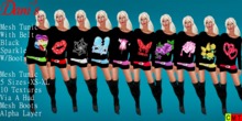 *Dani's* Mesh Tunic With Belt Black Sparkle W/Boots