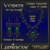 Luminesse Vespera Viridian Malachite Pyrite Set-Wear To Unpack