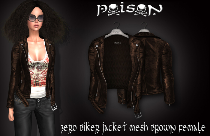 >>>Poison<<< Zero biker jacket mesh_brown_female