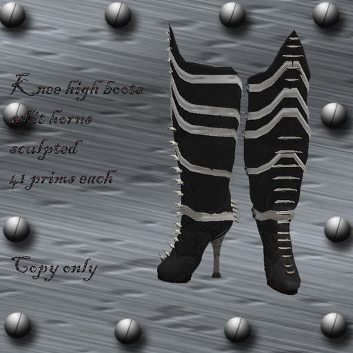 Ladies knee high spiky boot