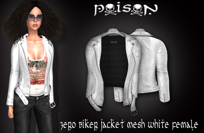 >>>Poison<<< Zero biker jacket mesh_white_female