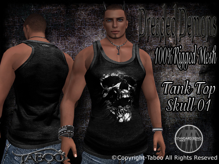 \\Taboo//Dreaded Demons-Tank Top_Rigged Mesh-Skull 01
