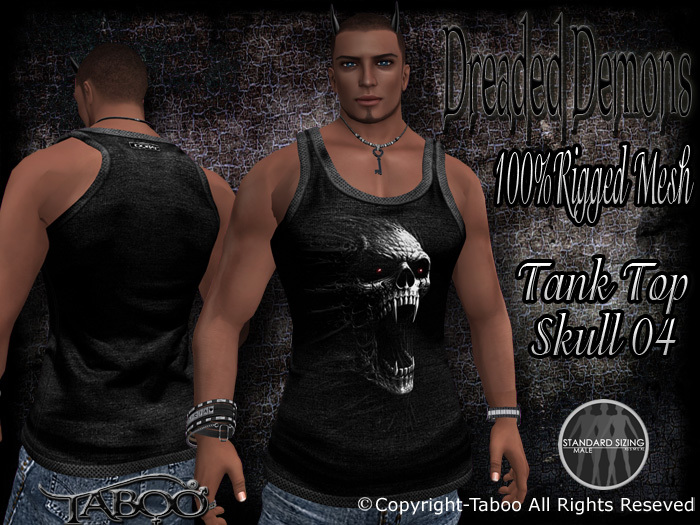 \\Taboo//Dreaded Demons-Tank Top_Rigged Mesh-Skull 04
