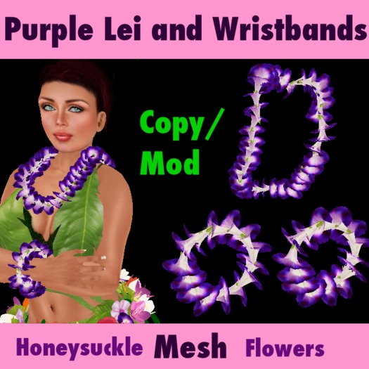 Julia's purple lei and wristbands