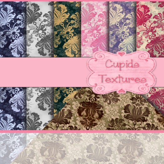 *Cupids Textures * 16 MESSY DAMASK