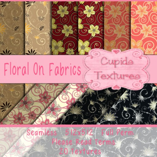 *Cupids Textures * 20 FLORAL ON FABRIC