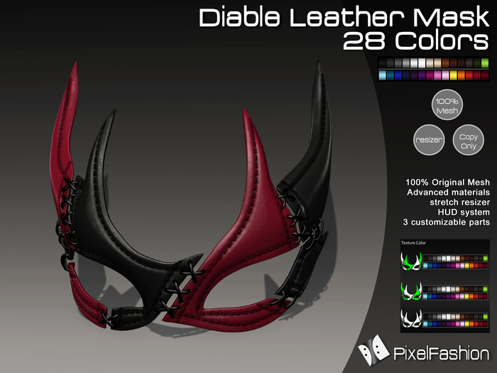 :)(: Diable Leather Mask - All Colors v1.0   / Unisex Mask