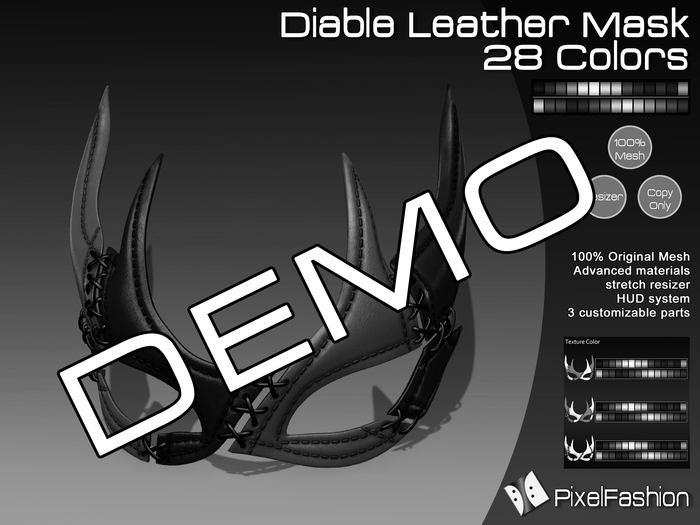 :)(: DEMO Diable Leather Mask - All Colors v1.0 / Unisex Mask