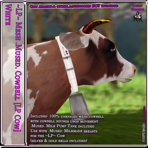 ~LP~ .Mused. Cowbell [LPC] BOXED Gold & silver / White