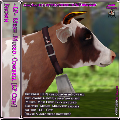 ~LP~ .Mused. Cowbell [LPC] BOXED Gold & silver / Brown