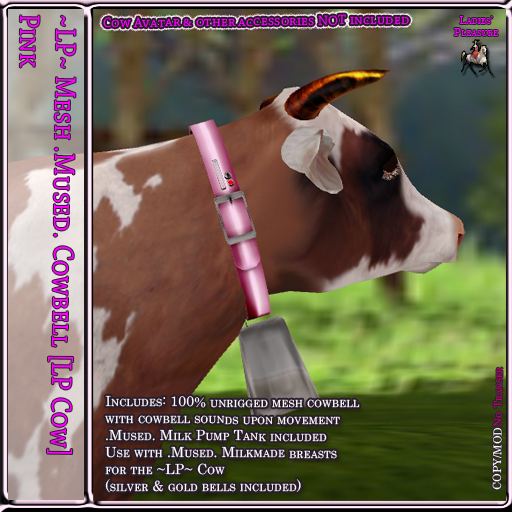~LP~ .Mused. Cowbell [LPC] BOXED Gold & silver / Pink