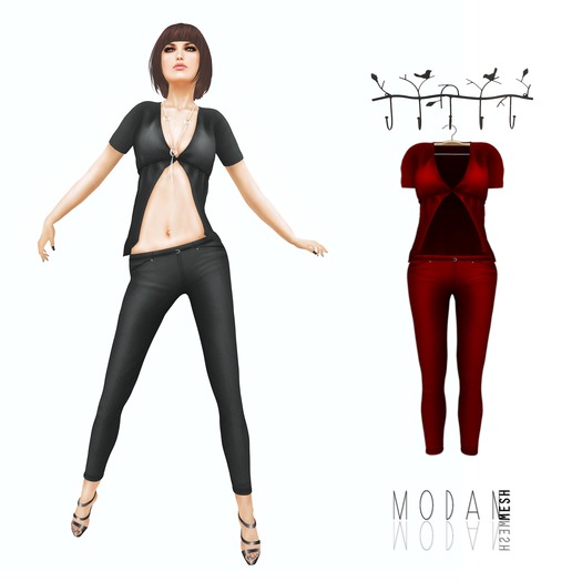 ::M.O.D.A.N.M.E.S.H.::MODAN TOP & PANTS   Red